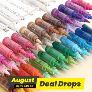 Liquid Acrylic Paint Markers Pen (9 Counts/set), Soft Head Marker Pens, Colorful Graffiti Painting Coloring Pen for Student, Art Drawing Supplies