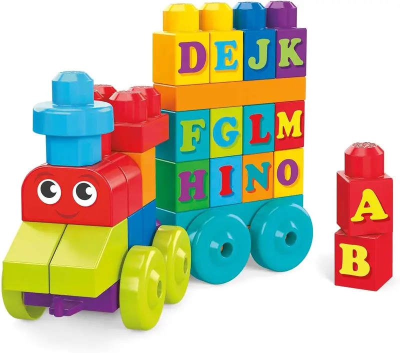 MEGA BLOKS First Builders Toddler Building Blocks Toy Set, ABC Learning Train with 60 Pieces, Ages 1+ Years, DXH35 2