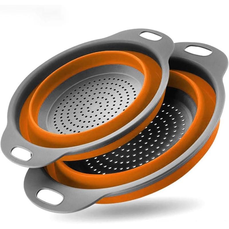 Collapsible Kitchen Strainer Set – 2PCS Food Strainers for Pasta & Vegetables 1