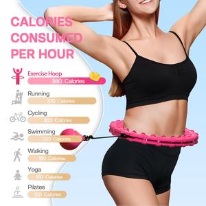 Infinity Weighted Fitness Hoop, 1 Count Smart Hula Circle Hoops with 24/28 Detachable Knots, Adjustable Waist Ring with Auto-spinning Ball, Home Workout Equipment