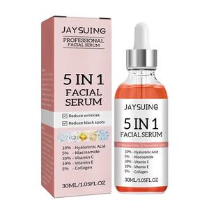 5 In 1 Fade fine lines Firming Face Serum Moisturizing brightning Vitamin C Hyaluronic Acid Facial Serum Shrink Pores Skin Care Brightening Daily