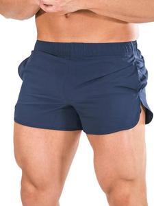 Men's Solid Split Hem Elastic Waist Shorts, Regular Fit Casual Comfy Breathable Shorts for Daily Wear, Mens Bottoms for All Seasons, Loungewear, Shorts for Men