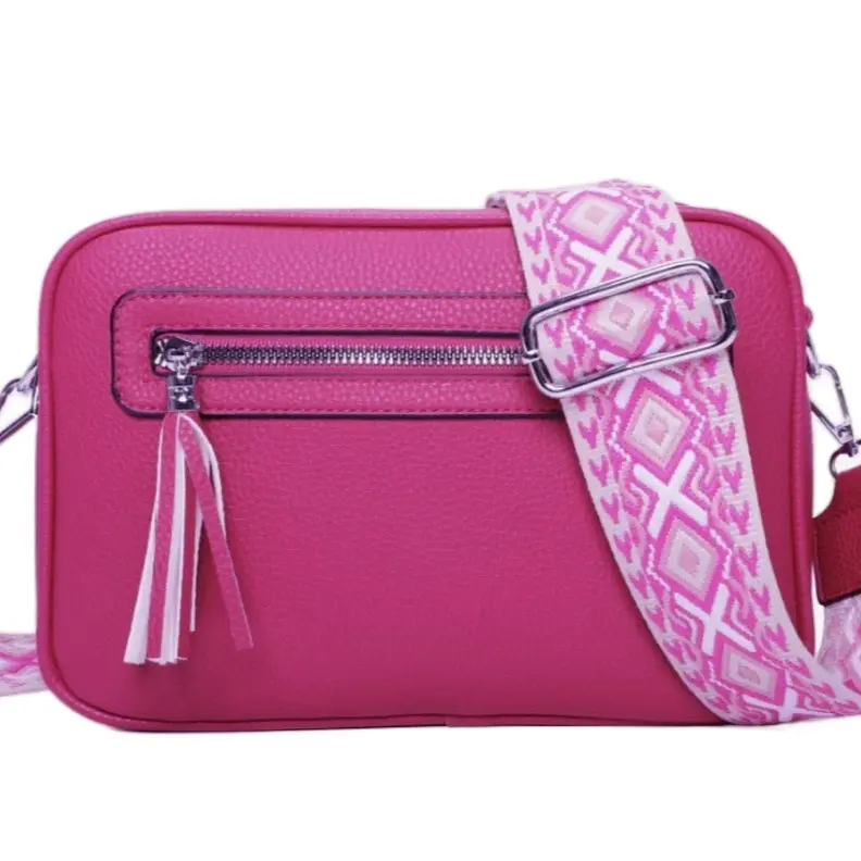 Women’s Double Zip Top Camera Bag With Adjustable Strap crossbody