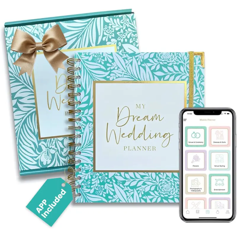 Award Winning Luxury UK Wedding Planner Engagement Gift for Brides and Grooms. A Beautiful Complete Organiser Diary with Matching Gift Box and Complementary Smartphone App 0