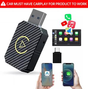 【UK SELLER Delivered with in 48H】2 in 1 Wireless CarPlay Adapter & Android Auto Wireless Adapter - Convert Factory Wired to Wireless CarPlay Dongle Cars - Stable Fast Connection- Plug& Play - Auto Connect & Online Update