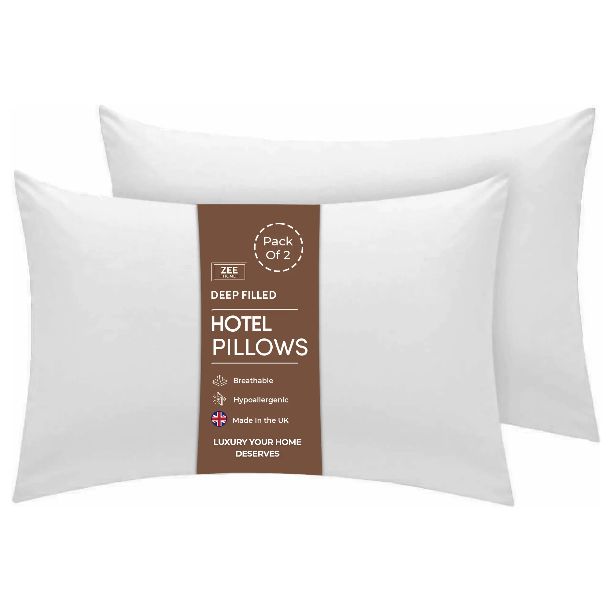 Premium Hotel Pillows /Same Day Dispatch/ 1,2,4& 6 Pack/ Extra Filled Luxury Pillows for Side Sleeper and Neck/Shoulder Relief