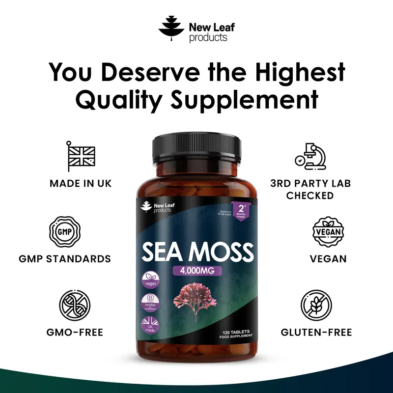 Sea Moss Tablets Extract High Strength 4000mg Supplement 3