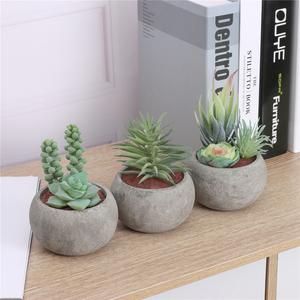 Set of 3 Artificial Plants in Pulp Paper Pot for Home Office Indoor Decor