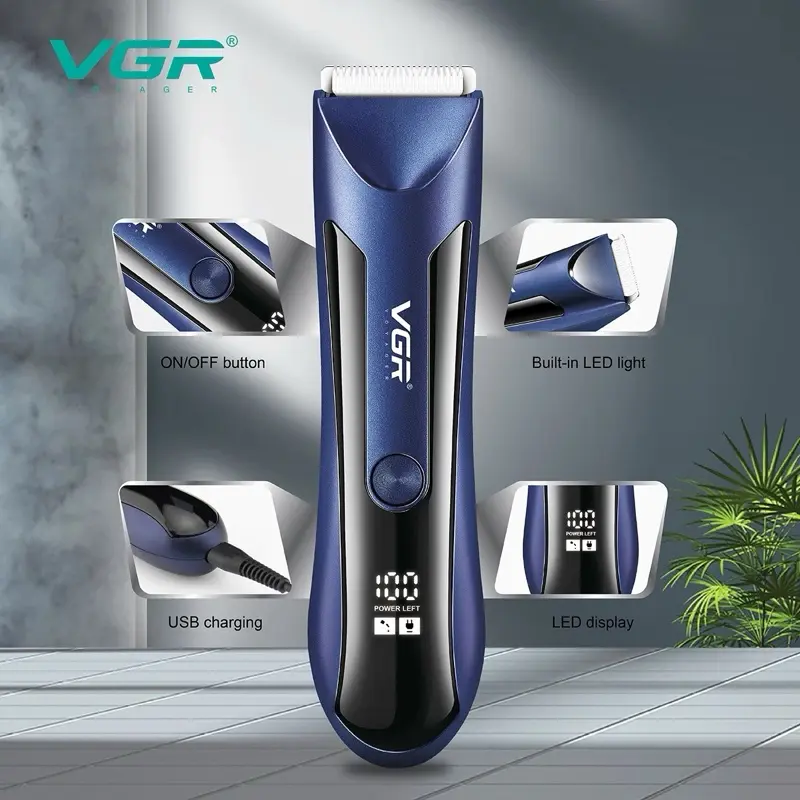 Men's Pubic Hair Trimmer Electric Groin & Body Hair Shaver for Balls, Body Hair