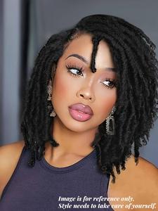 Women's 14inch Short Coily Dreadlock Synthetic Hair Wigs, 1 Piece Natural Fluffy Hair Wigs without Bangs, Chic Hair Wigs for Daily & Cosplay & Costume Party Decor