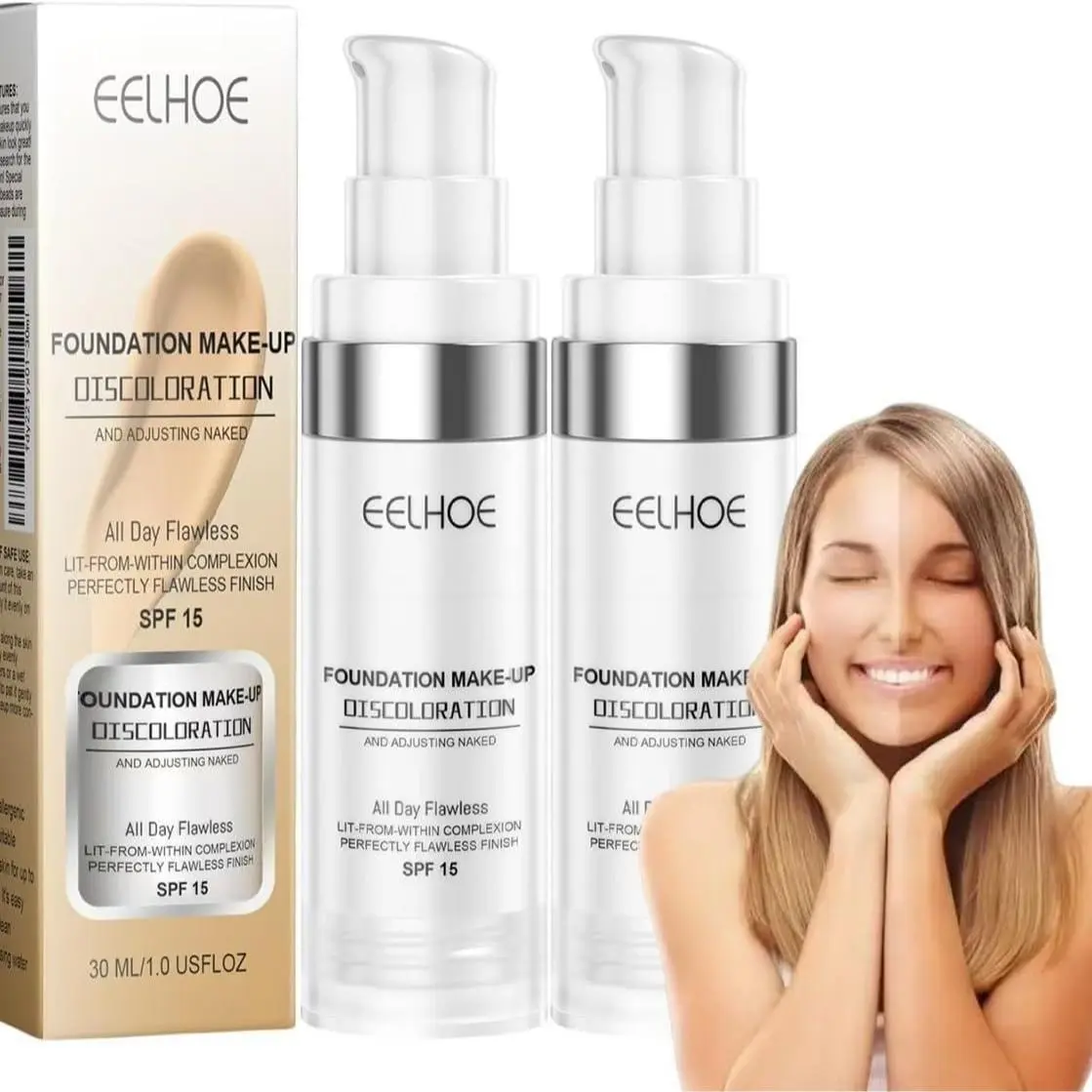 Color Changing Foundation For Aging Skin,Colour Changing Mature Skin Foundation with Concealer,All Day Flaw-less Foundation,Hydrating Waterproof - Light Long Lasting Flawless Lightweight