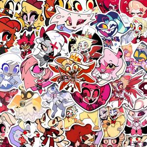 Hazbin Hotel Character Pattern Sticker, 58pcs/set Waterproof Self Adhesive Decor Sticker for Gift Greeting Card Water Bottle Laptop Phone Case