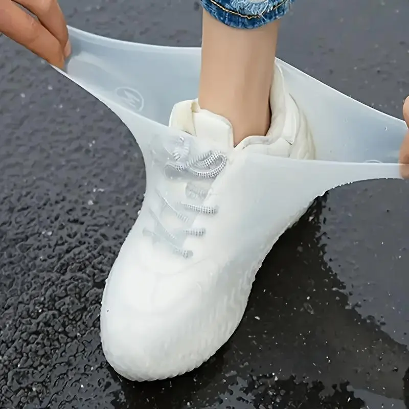 1 Pair Silicone Waterproof Rainproof Reusable Non-Slip Overshoes - Durable, Elastic, and Easy to Clean Outdoor Rain Gear for Men and Women Disposable 2