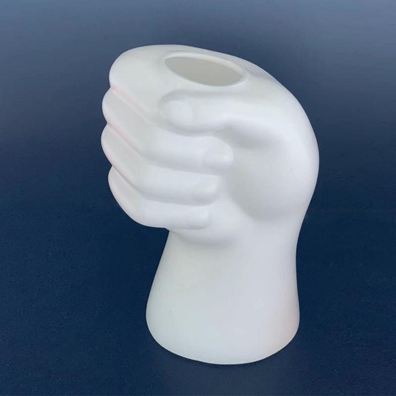 Product Introduction of Creative Modern Simple Hand Shape Flower Vase Decoration Home Plastic Vase White Imitation Ceramic Flower Pot Flower Arrangement 18