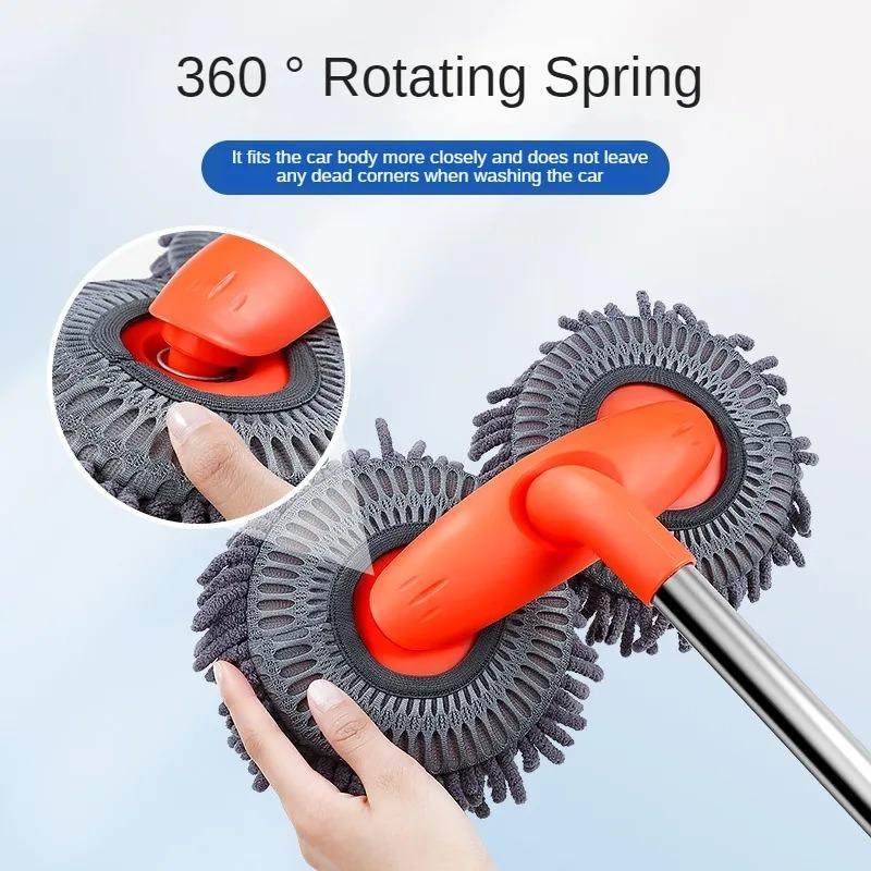 Double-Headed Car Wash Mop – Telescoping 3-Section Foam Brush for Roof, Windows & Vehicle Cleaning 4