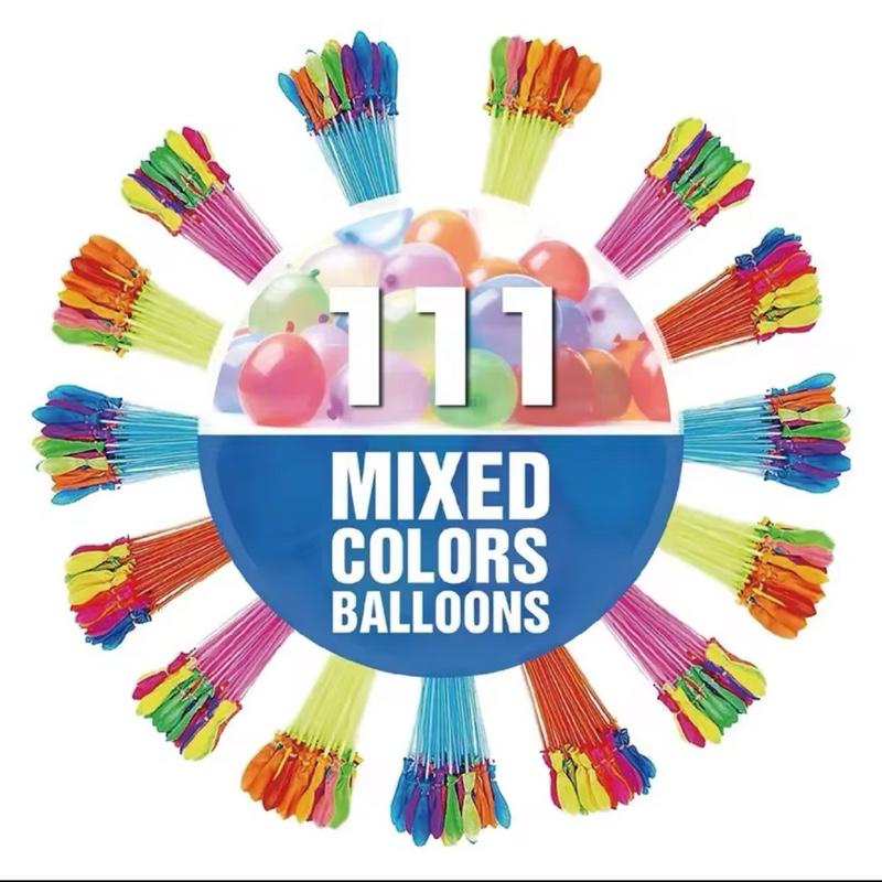 111-999 Pcs Colourful Self Sealing Magic Biodegradable Latex Small Water Balloons with Rapid Fill Hose attAchment, Self Tie Rubber-band. Perfect for Outdoor Games and Parties. 8