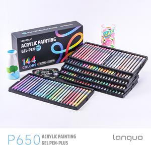 Languo New 144 Color Acrylic Paint Brush Set, 1.0mm Precision, High Capacity Ink, Ideal for Art Supplies and Gifts