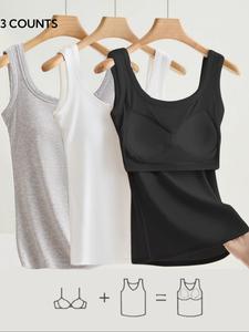 Women's Solid Color Underwear Tank Top, Casual Breathable Comfortable Top, Softness Clothes  for Women Daily Wear, Tops