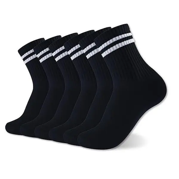 Ladies Socks Sports Gym Leisure Crop Socks 6 Pack Everyday Cushioned Size 6-11