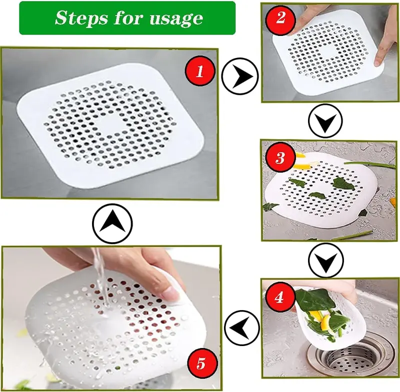 2 Pcs Silicone Drain Protector with Sucker, Sink Strainer Protector, Shower Drain Covers Hair Catcher, Strainer Plug Trap Filter for Bathroom, Bathtub, Kitchen 2