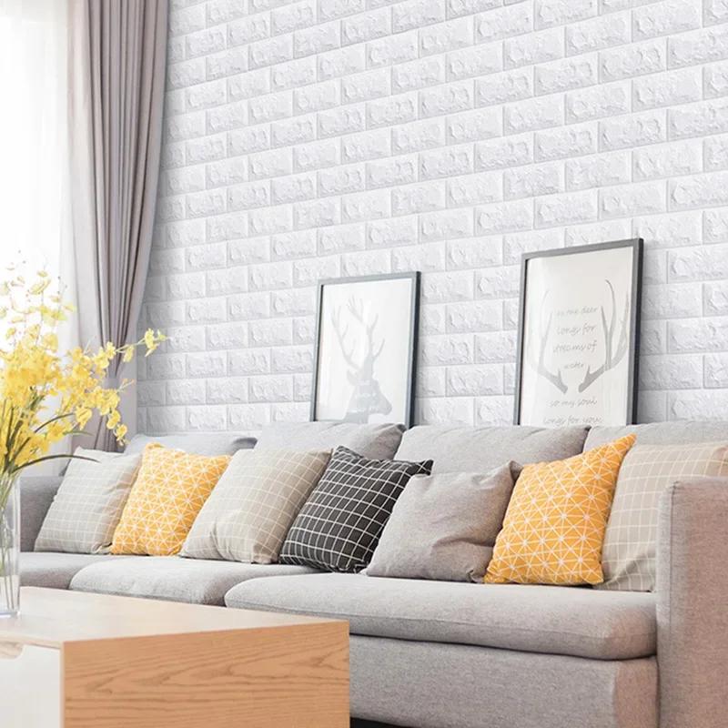 Product Introduction of 3D Foam Brick Wall Panels Stickers Self Adhesive Waterproof Living Room Wallpaper Wall Decal Home Decor Wallcovering TV Backdrop ( 70CM X 5m ) 9