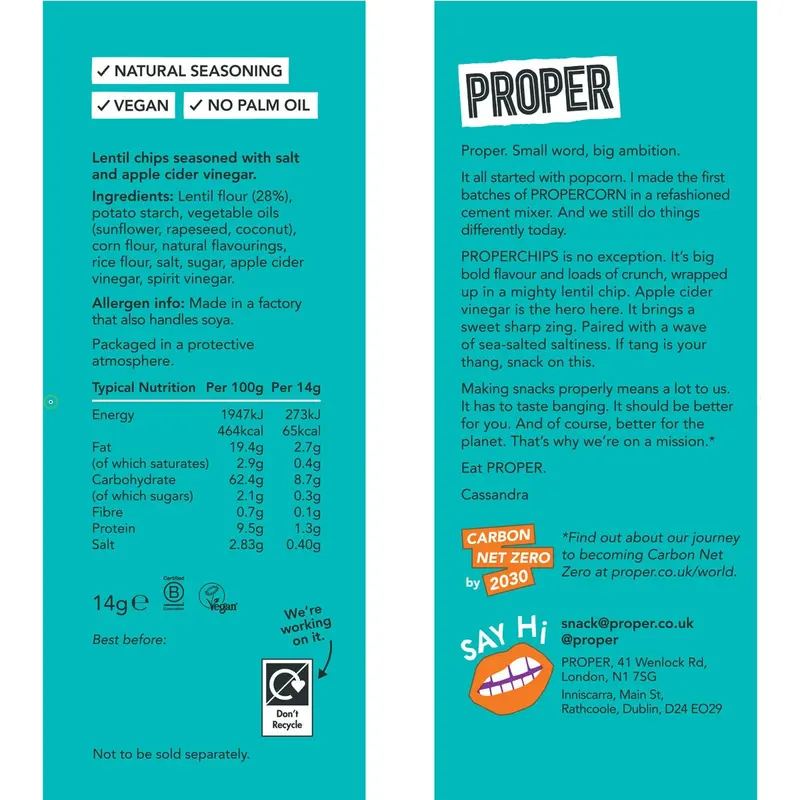 Proper Chips Snack Box - BBQ & Salt & Vinegar Mixed Case - Vegan & Gluten Free - 32 x 14g - Bold Flavor Bites - Healthy Snacking - Crunchy, Crispy 2