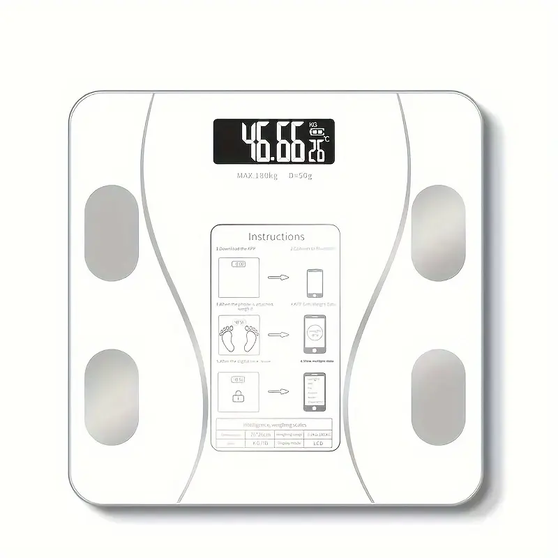 1 Smart Weight Scale with Wireless, Battery Powered Wireless Weighing Scale, Including AAA Non Rechargeable Battery, for Home And Office Use, Holiday Gift 1