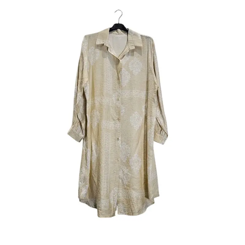 women's printed summer dress top collar button front casual wear Lightweight comfortable   Everyday modest fashion one size 6