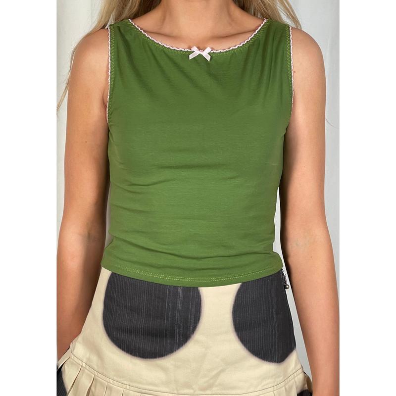 Green & Pink Audrey Tank 1