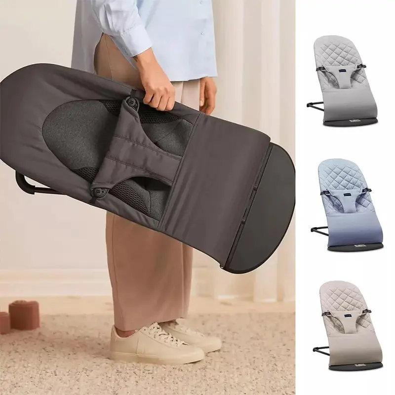 Newborn Baby Bouncer Balance Soft Durable Infant Chair Rocking Seat Foldable UK 5