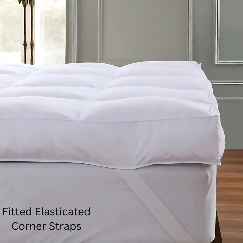 [ SAVE 20%] 4As Cloudy Mattress Topper Quilted 11cm Elasticated Microfiber Bed Pad- Extra Thick Mattress Toppers UK Thick Cloudy Foldable Bounce Back Breathable Hotel Quality Machine Wash Best Alternate of Memory Foam Mattress Topper 5