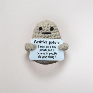 Funny Positive Potato Toy for Home Decor (1 Piece), Cute Crochet Knitting Doll Statues for Home and Office Desk Top Display Or Shelf Standing, Desktop Ornaments, Home Decor Ideas