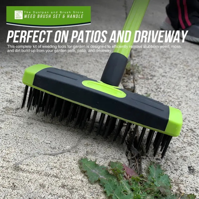 3 in 1 Weed Brush Garden Outdoor Patio Weeding Broom for Clearing Paths and Driveways Set Tool