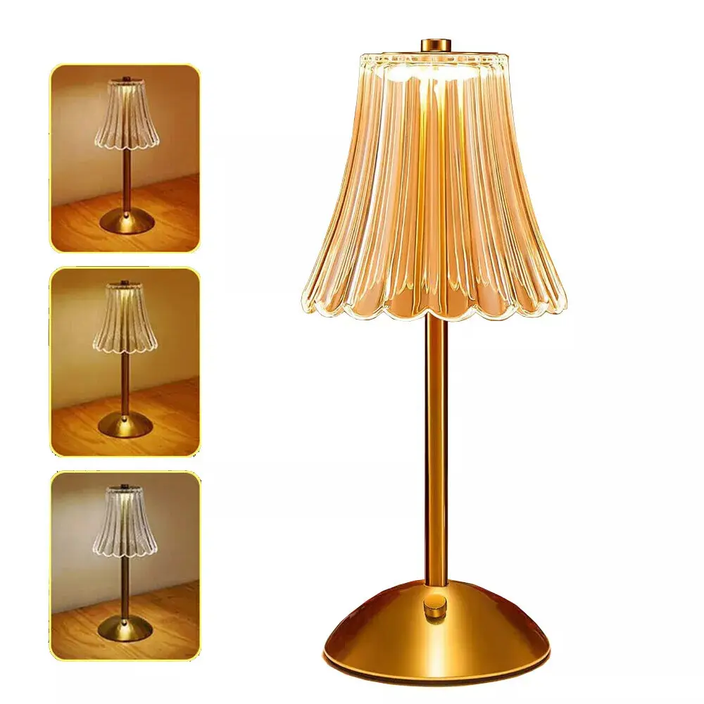 1200W Modern Table Lamp USB Rechargeable Lamp Dimmable Cordless LED Night Light wireless charging bedroom crystal  lamp