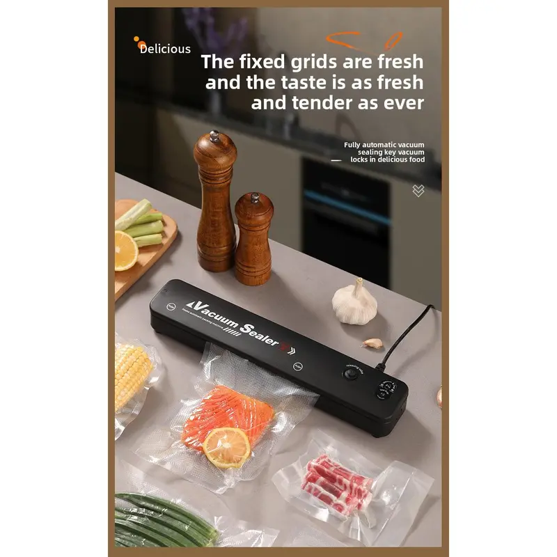 Plastic seal fresh-keeping sealing machine vacuum small household food packaging automatic sealing cooked food compressor 8