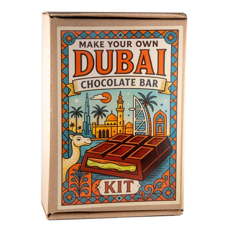 DIY Dubai Chocolate Bar Kit Make Your Own with Tahini Pistachio Mix, Kataifi Shreds, Chocolate Chips and Silicon Mold 5