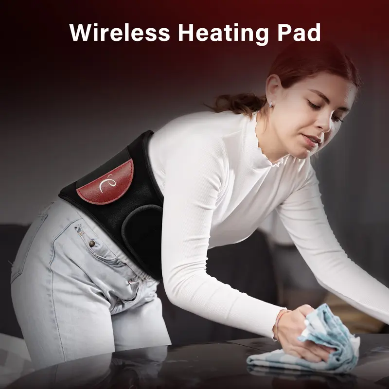Comfytemp XXL Cordless Infrared Heat Pad , Heated Back Massager with Button & APP Control, 3 Heat Levels & Vibration Modes, Rechargeable Heated Back Warmer 5