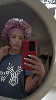 Product Review of Satin Bonnet, 2PCS Soft Silk Bonnet Hair Wrap for Sleeping, Night Hair Sleep Cap with Elastic Band, Hair Bonnet for Bath, Hair Care Head Cover Hat for Women Girls Long, Straight and Curly Hair Shower Set from x**x 0