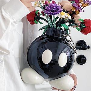 Cartoon Designed Ceramic Bouquet Vase, Creative Modern Desktop Decoration Flower Arrangement Container, Spring Home Decor Supplies, Girls Decorations, Summer Gifts