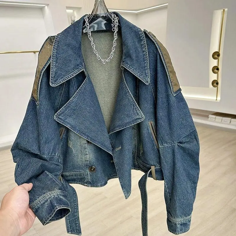Spring Autumn New Short Combination Women'sDenim Coat Casual Loose Fashion Jacket