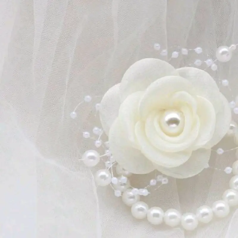 1pc Elegant Ivory Bridal Wrist Corsage Wedding Bridesmaid Party Accessory Valentine's Day Valentines 5