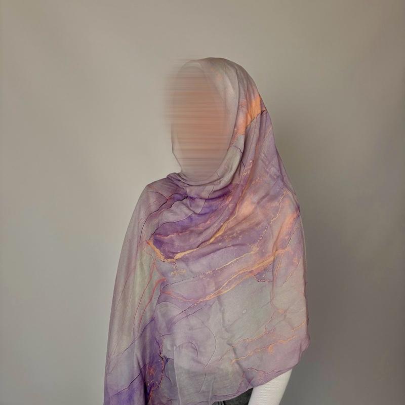Lavender Veil 100% Modal Hijab Double hijab 5