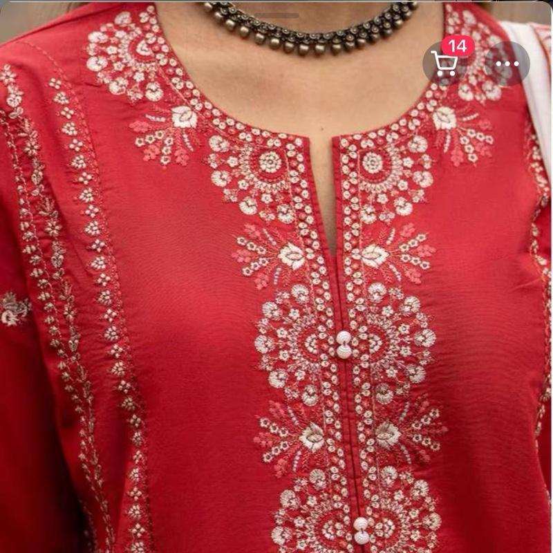 3 piece  suits with embroidery premium cotton lawn fabric 3