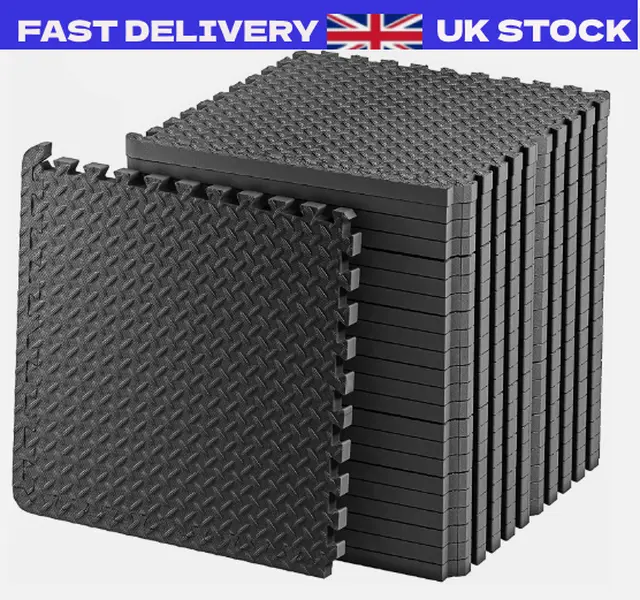 8 x Thick Heavy Duty Gym Flooring Interlocking Floor Mat EVA Foam Yoga Mat 60cm