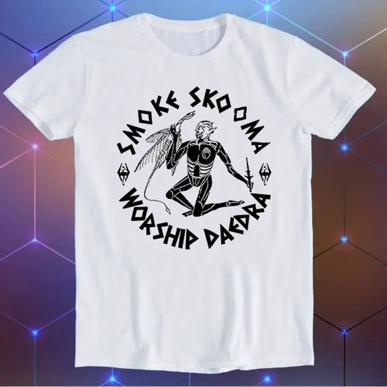 Smoke Skooma Worship Daedra Gamer Heartbeat Video Games Computer Art Slogan Joke Tee Meme Movie Music Cool Funny Gift T Shirt E874