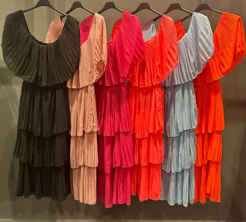 Off Shoulder Layered Dress - ONE SIZE - Holidays Women's Dresses, Summer Women's Dresses, Summer Daily Dresses 0