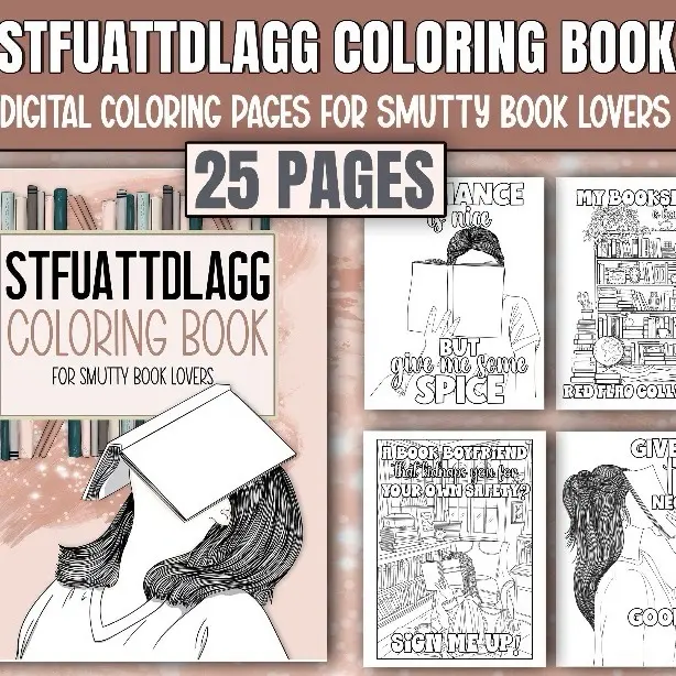 Spicy Book Lovers Adult Colouring Book - A4 Size Soft Cover with 25 Unique Designs