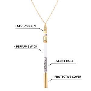 2239 Meditation Aromatherapy Necklace Threadable Unscrewable Essential Oil Cotton Core Pressure Relief Anxiety Relief Accessories, Stainless Steel Necklace