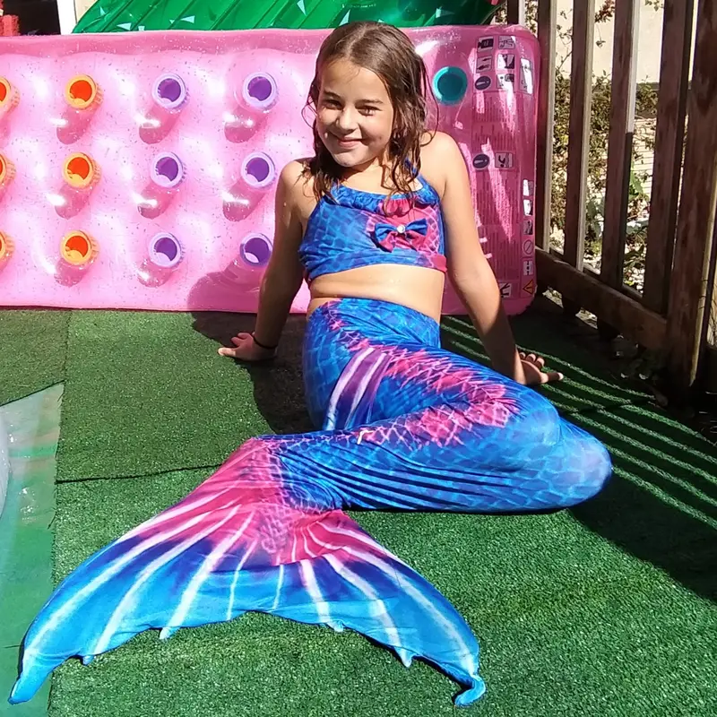FLASH SALE! Luxury Mermaid Tail & Bikini - Rich Blue & Dark Pink 1