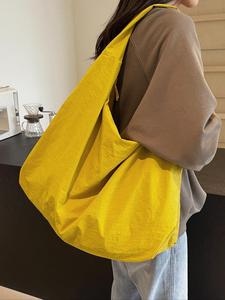 Women's Solid Color Shoulder Bag, Fashionable Large Capacity Shoulder Bag for Daily Used, Casual Trendy Versatile High-quality Daily Commuting Bag, Crossbody Tote Bag